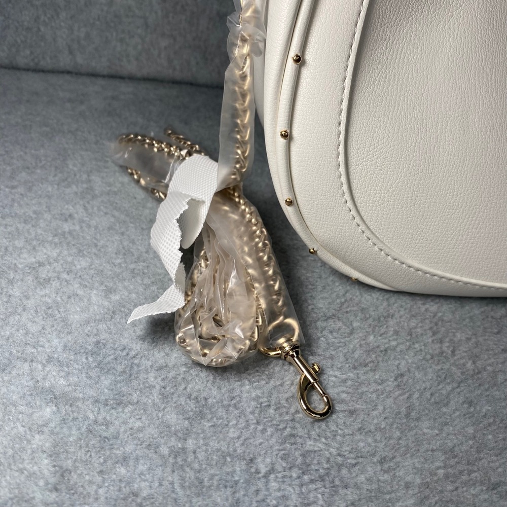 True Religion Crescent Hobo Bag Women's Small Cream Studded Y2K Shoulder Bag NWT - Picture 7 of 13
